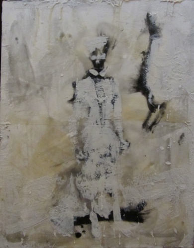 encaustic painting of a nurse