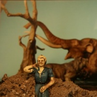 Photo of a tiny figure set in a tiny landscape by Laurel Hausler