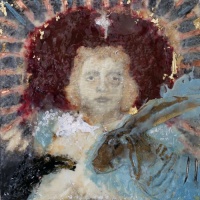 oil painting of a catholic girl